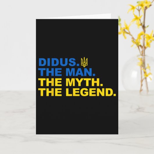 Didus Trots Ukraïense Opa Vaderdag Trident Kaart (Gele Bloem)