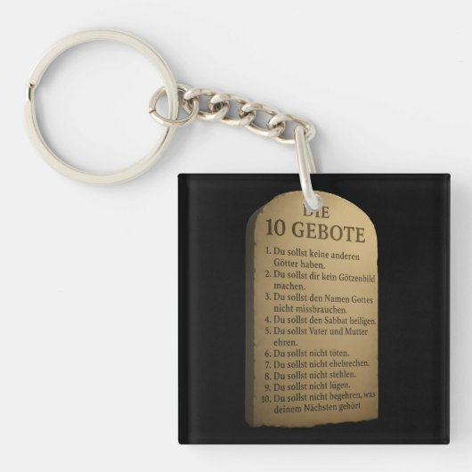 „Die 10 Gebote – Gottes Weisung in Stein“ Sleutelhanger (Voorkant)