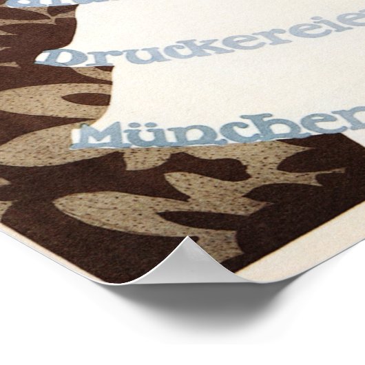 DIE 6 oude Deutsche Printer Advert Max Schweizer Poster (Hoek)