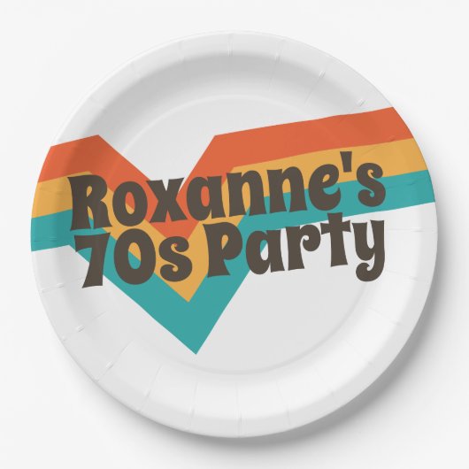 Die 70er verjaardagsfeestje  papieren bordje (Voorkant)