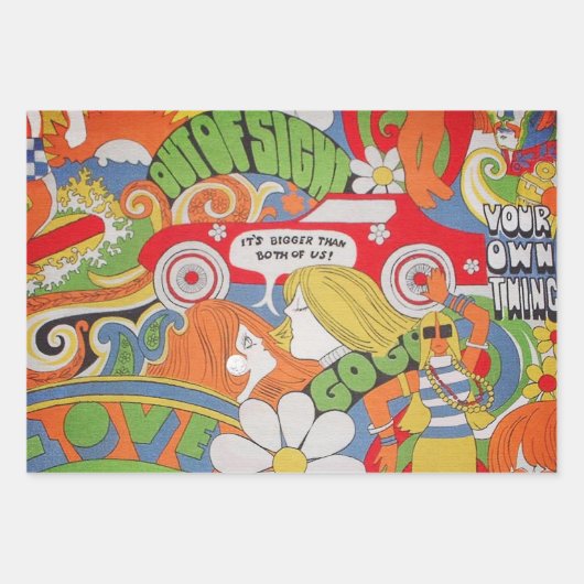 Die 70s die papier met onmiddellijke verpakking inpakpapier vel (Voorkant)