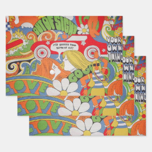 Die 70s die papier met onmiddellijke verpakking inpakpapier vel