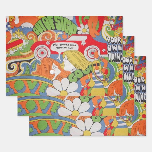 Die 70s die papier met onmiddellijke verpakking inpakpapier vel (Set)