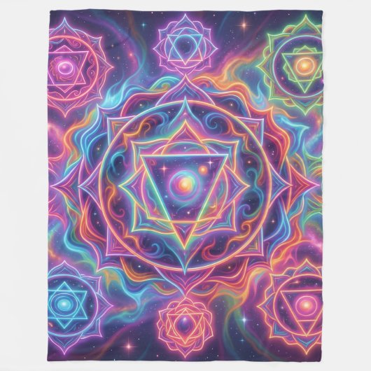 Die 7 Chakren´10 Fleece Deken (Voorkant)