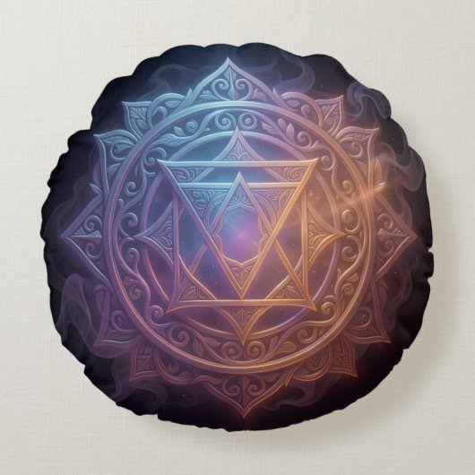 Die 7 Chakren´1 Rond Kussen (Voorkant)