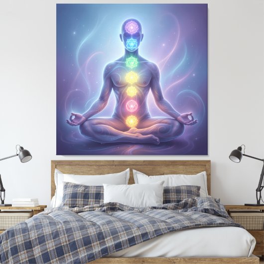 Die 7 Chakren´2 Canvas Afdruk (Insitu (Slaapkamer))