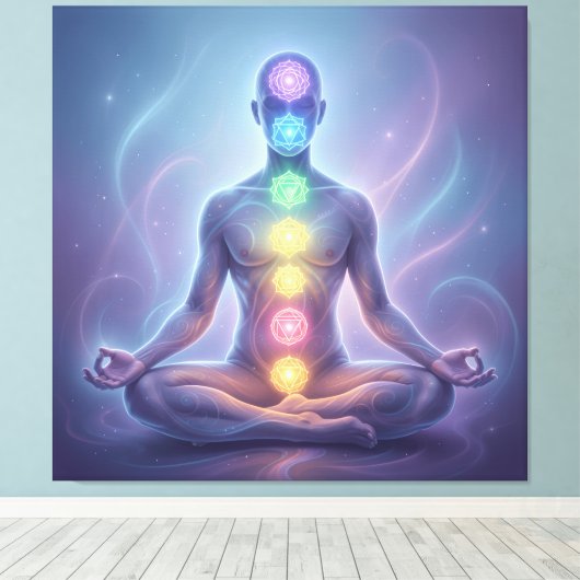 Die 7 Chakren´2 Canvas Afdruk (Insitu (Houten vloer))