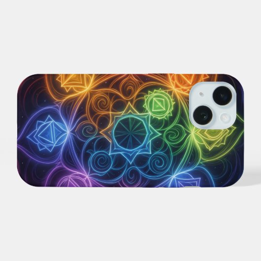 Die 7 Chakren´3 iPhone 15 Case (Achterkant horizontaal)