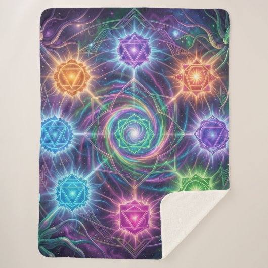 Die 7 Chakren´5 Sherpa Deken (Voorkant)