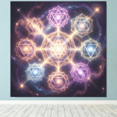 Die 7 Chakren´7 Canvas Afdruk (Insitu (Houten vloer))