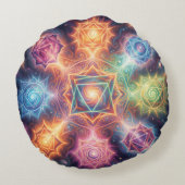 Die 7 Chakren´8 Rond Kussen (Achterkant)