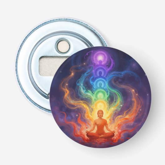 Die 7 Chakren Button Flesopener (Voorkant)