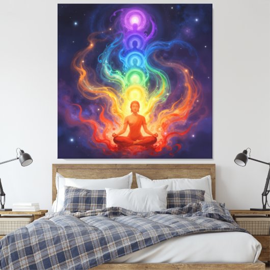Die 7 Chakren Canvas Afdruk (Insitu (Slaapkamer))