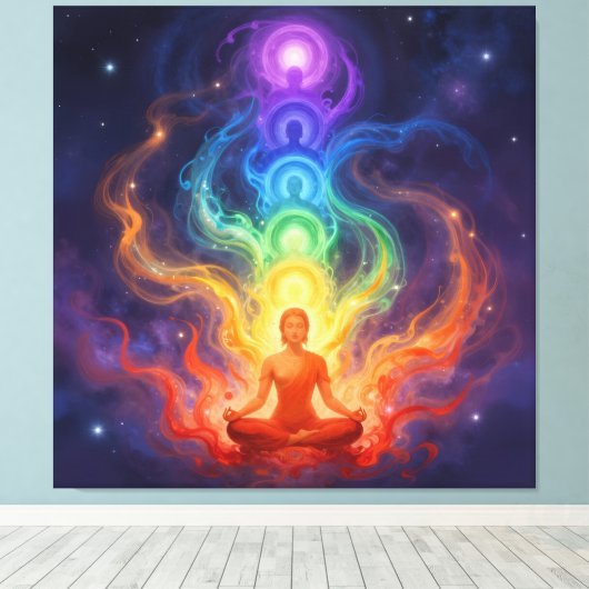 Die 7 Chakren Canvas Afdruk (Insitu (Houten vloer))