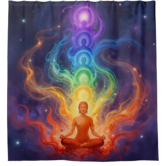 Die 7 Chakren Douchegordijn (Voorkant)