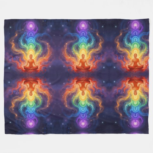 Die 7 Chakren Fleece Deken (Voorkant (Horizontaal))
