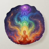 Die 7 Chakren Rond Kussen (Achterkant)