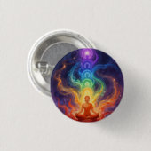 Die 7 Chakren Ronde Button 3,2 Cm (Voorkant /achterkant)