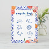 Die amore Naam die pasta vrijgezellenfeest spel ka Kaart (Staand voorkant)