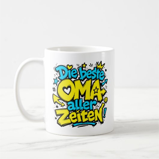die beste oma aller zeiten graffiti 1 koffiemok (Links)