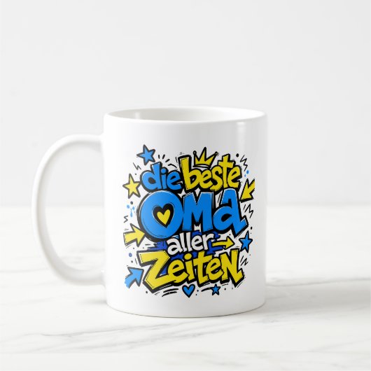 die beste oma aller zeiten graffiti 6 koffiemok (Links)