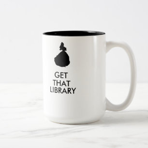 Die bibliotheek ophalen tweekleurige koffiemok