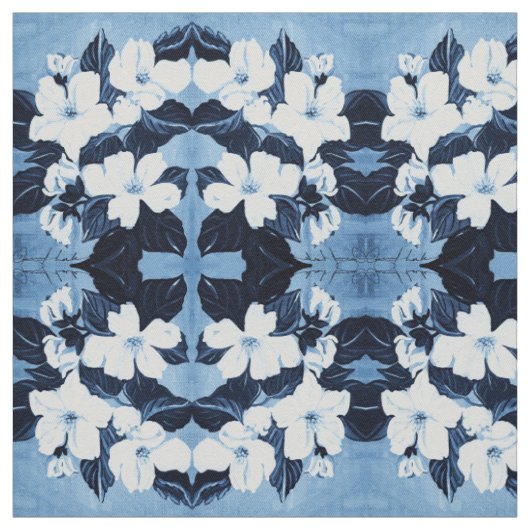 Die Blossom Blues Stof (Swatch)