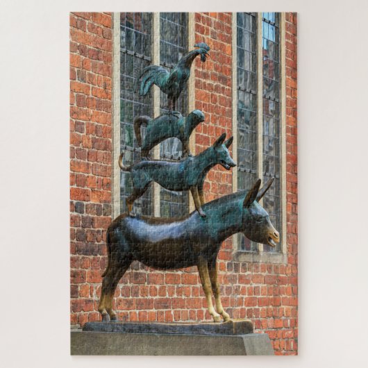 Die Bremer Stadtmusikanten Legpuzzel (Verticaal)