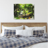 Die Brücke im Wald Canvas Afdruk (Insitu (Slaapkamer))
