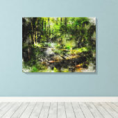 Die Brücke im Wald Canvas Afdruk (Insitu (Houten vloer))