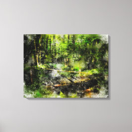 Die Brücke im Wald Canvas Afdruk