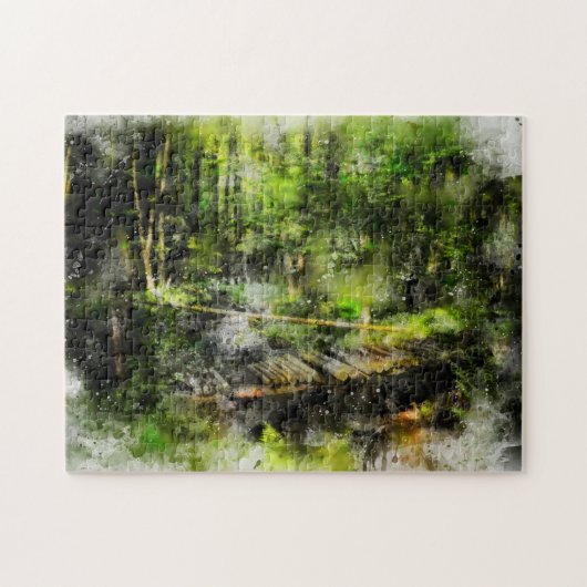 Die Brücke im Wald - Legpuzzel (Horizontaal)