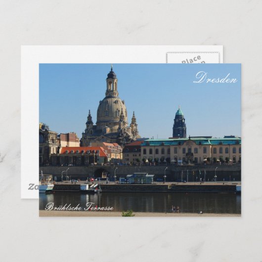 Die Brühlsche Terrasse in Dresden Briefkaart (Voorkant / Achterkant)