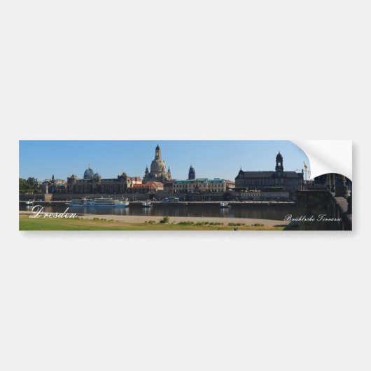 Die Brühlsche Terrasse in Dresden Bumpersticker (Voorkant)