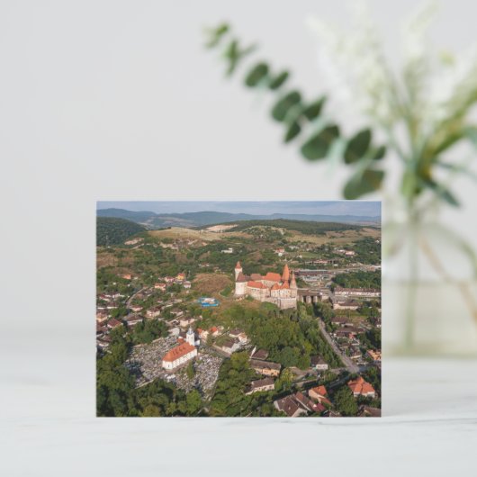 Die Burg Hunedoara in Rumänien Briefkaart (Staand voorkant)