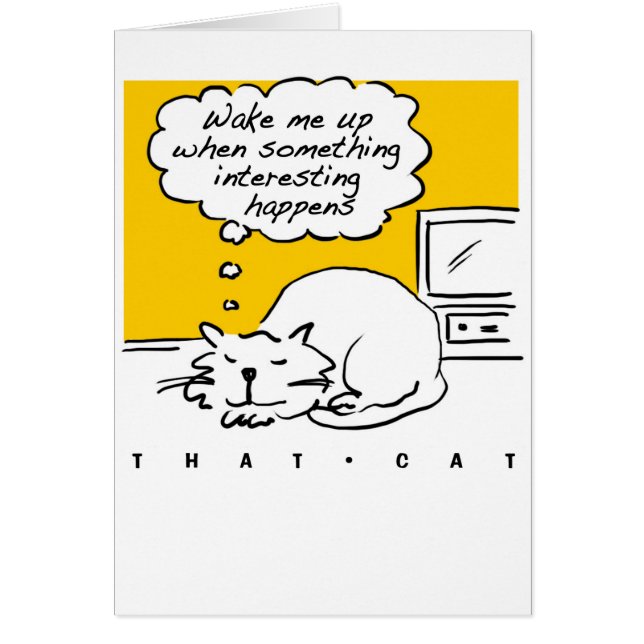 Die cartoon. Slapende kat. (Voorkant)