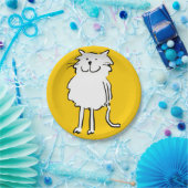 Die Cat cartoon. Kat op een geel bord (Feest)