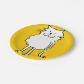 Die Cat cartoon. Kat op een geel bord (Gekanteld)