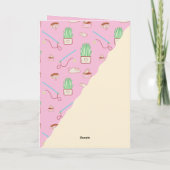 Die Cat Life Birthday Foto en Text Pink Kaart (Achterkant)