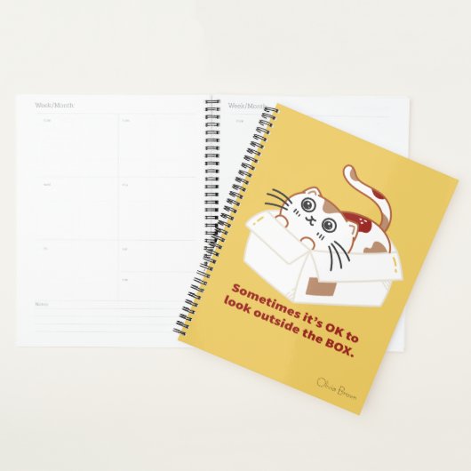 Die Cat Life Cat in een doos met naam Planner (Display)