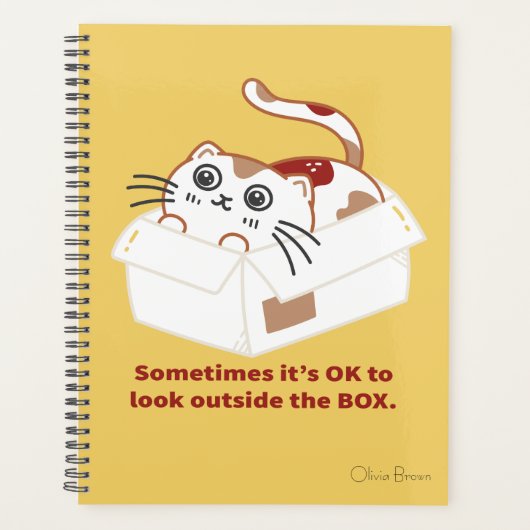 Die Cat Life Cat in een doos met naam Planner (Voorkant)