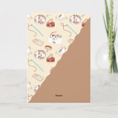 Die Cat Life Cute Brown Cat Pattern Foto Kaart (Achterkant)