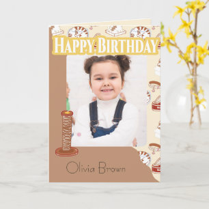 Die Cat Life Cute Brown Cat Pattern Foto Kaart