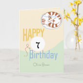 Die Cat Life Happy "7" Birthday Name Birthday Kaart (Gele Bloem)