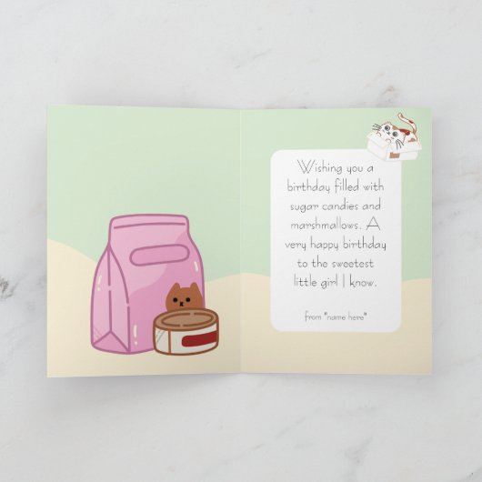 Die Cat Life Kinder Foto Birthday Kaart (Binnen)