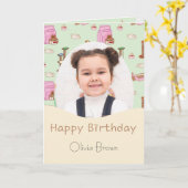 Die Cat Life Kinder Foto Birthday Kaart (Gele Bloem)