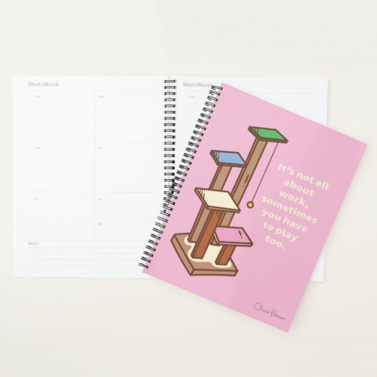 Die Cat Life Pink Cat Tower met naam Planner (Display)