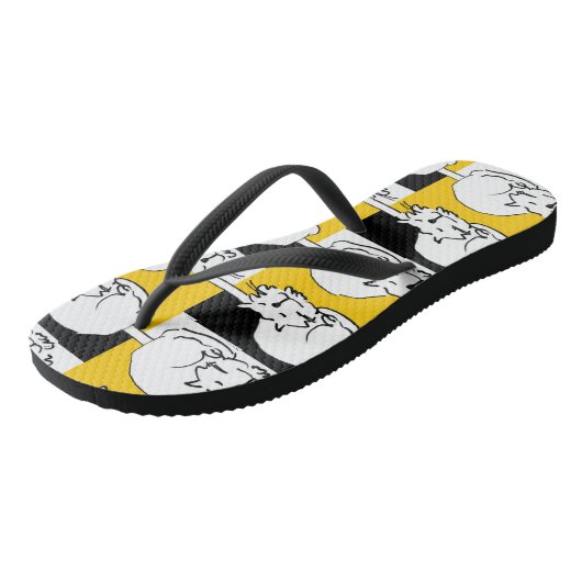 Die Cat slaapt. Teenslippers (Schuin)