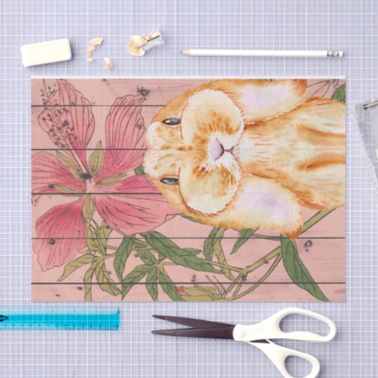 Die Cheeks! Super Cute Bunny. Weefselpapier Tissuepapier (Craft)