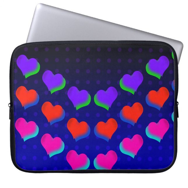 Die Crazy Retro Neon hoort Laptop Sleeve (Voorkant)